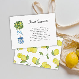 Tarjeta De Recepción Libro Solicitado para Baby Shower del Limonero