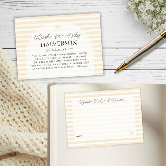 Tarjeta De Recepción Libro Solicitado para Baby Shower Moderno Amarillo