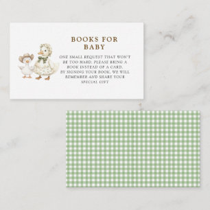 Tarjeta De Recepción Libro solicitado para baby shower Silly Goose Baby