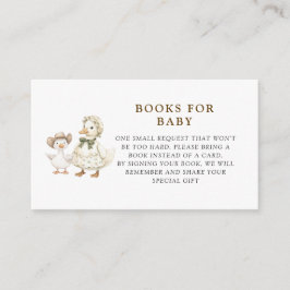 Tarjeta De Recepción Libro solicitado para baby shower Silly Goose Baby