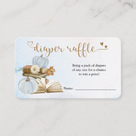Tarjeta De Recepción Libro Tema Azul Baby Shower Diaper Raffle Card
