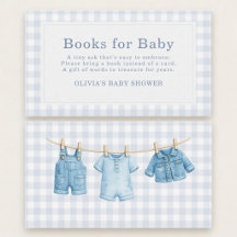 Libros a cuadros Blue Jean Baby para Baby Shower