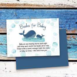 Tarjeta De Recepción Libros acuáticos de Baby Shower de ballena para be