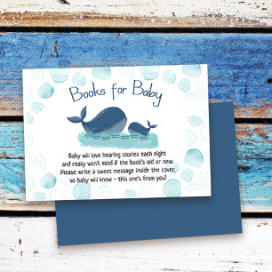 Tarjeta De Recepción Libros acuáticos de Baby Shower de ballena para be