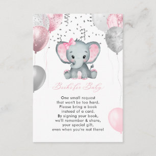 Tarjeta De Recepción Libros Adorables de Elefante con Globos para Baby