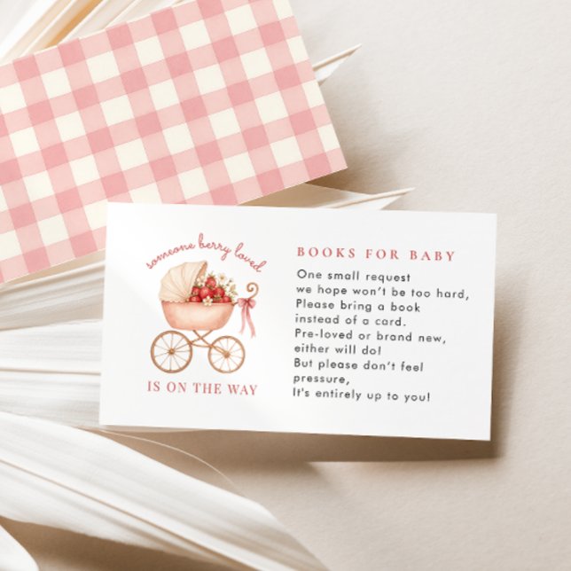 Tarjeta De Recepción Libros Amados De Fresas Berry Para Baby Shower (Subido por el creador)