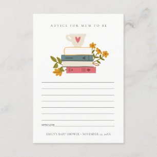 Tarjeta De Recepción Libros apilados Consejo Floral para Mamá Baby Show