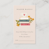 Libros apilados Diaper Floral Mamá Raffle Baby Sho