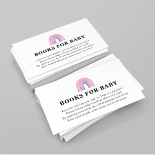 Tarjeta De Recepción Libros arcoiris para Baby Shower