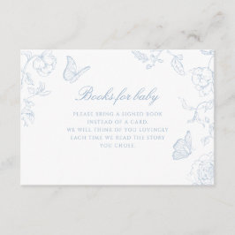 Tarjeta De Recepción Libros asquerosos de Chinoiserie azul para bebé