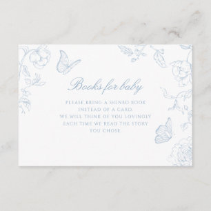 Tarjeta De Recepción Libros asquerosos de Chinoiserie azul para bebé