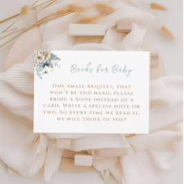 Tarjeta De Recepción Libros Azules Baby In Bloom para Baby Shower