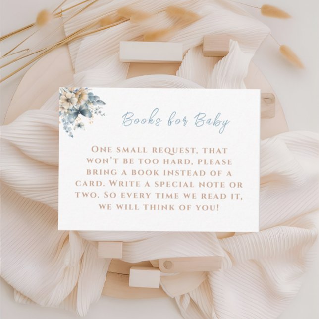 Tarjeta De Recepción Libros Azules Baby In Bloom para Baby Shower (Subido por el creador)