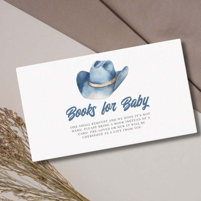Tarjeta De Recepción Libros Azules De Cowboy Para Baby Shower (Subido por el creador)