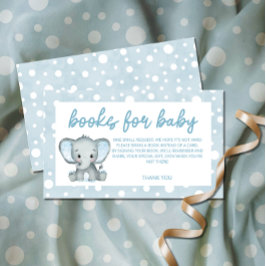 Tarjeta De Recepción Libros azules de elefante cutáneo para boleto de b