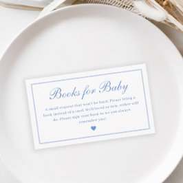 Tarjeta De Recepción Libros azules de escritura elegante para Baby Show