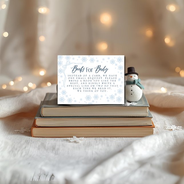 Tarjeta De Recepción Libros azules de invierno para Baby Baby Shower (Winter Blue Books for Baby Baby Shower Enclosure Card)
