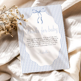 Tarjeta De Recepción Libros Azules de Lunares Dulces para Bebé