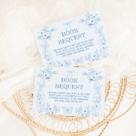 Tarjeta De Recepción Libros Azules Franceses Victorianos Para Baby Show