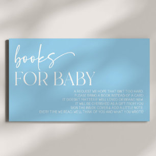 Tarjeta De Recepción Libros Azules Mínimos Minimalistas De Baby Shower