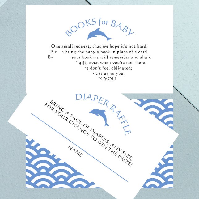 Tarjeta De Recepción Libros Azules Náuticos Para Baby Shower (Subido por el creador)