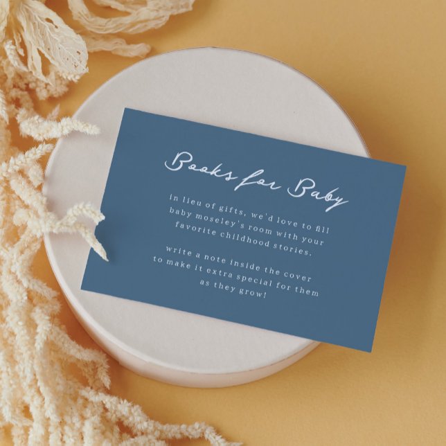 Tarjeta De Recepción Libros azules y blancos para Baby Baby Shower (Blue Books for Baby enclosure card. Made to coordinate the Nautical Sailboat Baby Shower collection.)