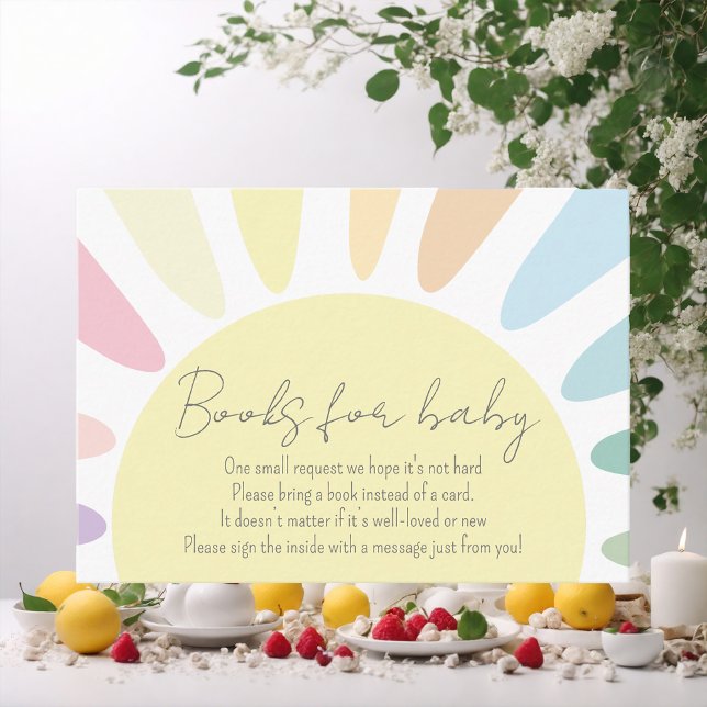 Tarjeta De Recepción Libros Baby Shower Boho Sunshine para Baby Shower (Subido por el creador)