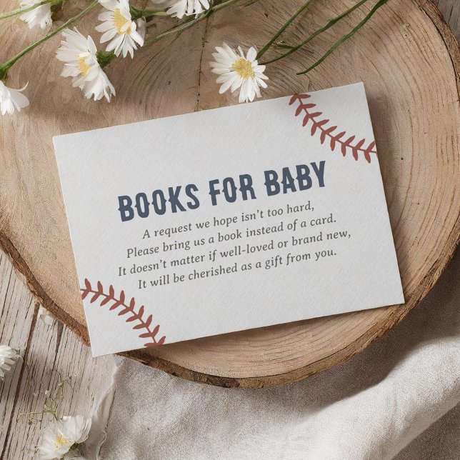Tarjeta De Recepción Libros Baby Shower de béisbol para bebés (Subido por el creador)