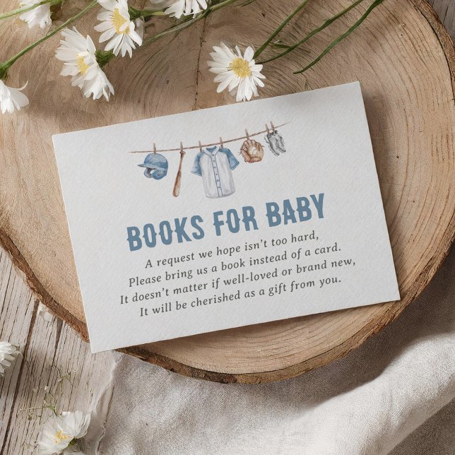 Tarjeta De Recepción Libros Baby Shower de béisbol para bebés (Subido por el creador)