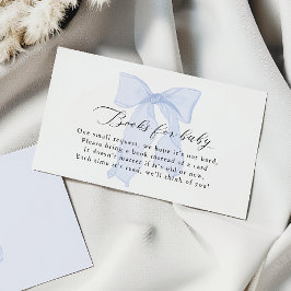 Tarjeta De Recepción Libros Baby Shower de Blue Bow para bebé