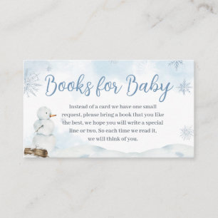 Tarjeta De Recepción Libros Baby Shower de Blue Winter Wonderland para