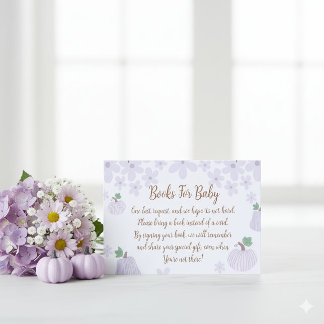 Tarjeta De Recepción Libros Baby Shower De Calabaza Azul Suave Para Beb (Subido por el creador)