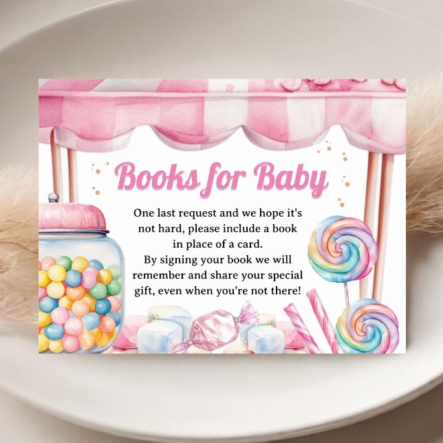 Tarjeta De Recepción Libros Baby Shower De Candyland Para Bebés (Subido por el creador)