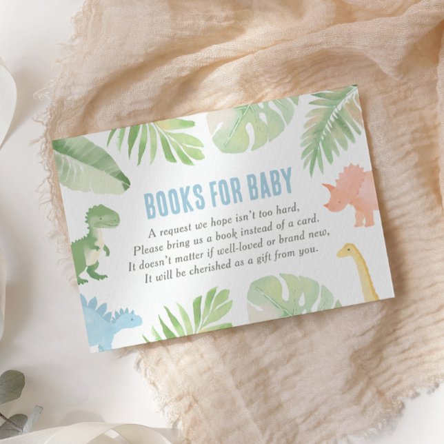 Tarjeta De Recepción Libros Baby Shower de dinosaurios acuáticos para b (Subido por el creador)