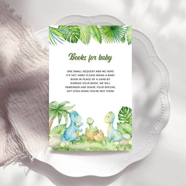 Tarjeta De Recepción Libros Baby Shower de dinosaurios para bebé (Subido por el creador)