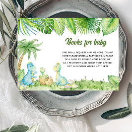 Tarjeta De Recepción Libros Baby Shower de dinosaurios para bebé