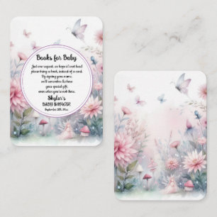 Tarjeta De Recepción Libros Baby Shower de Fairy Garden para bebé