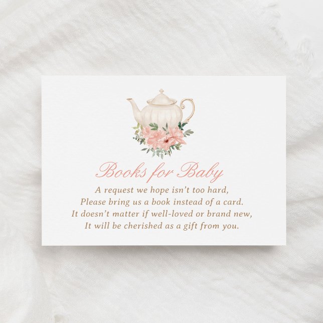 Tarjeta De Recepción Libros Baby Shower de Fiesta de té para bebé (Subido por el creador)