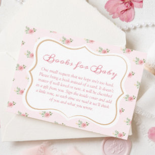 Tarjeta De Recepción Libros Baby Shower de Fiesta de té para bebé
