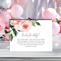 Libros Baby Shower de Floral rosa rosa Rubor para