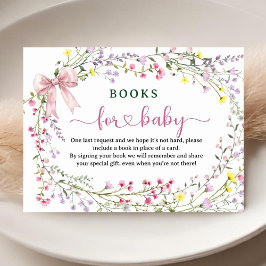 Tarjeta De Recepción Libros Baby Shower De Flores Silvestres Para Bebés