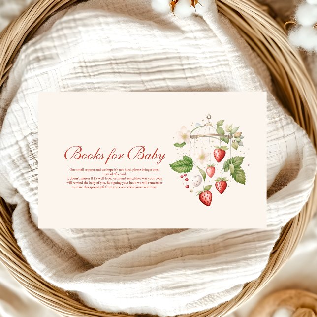 Tarjeta De Recepción Libros Baby Shower de fresa para bebé (Subido por el creador)