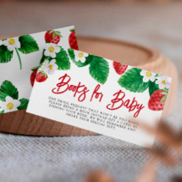 Tarjeta De Recepción Libros Baby Shower De Fresas De Verano Para Bebés