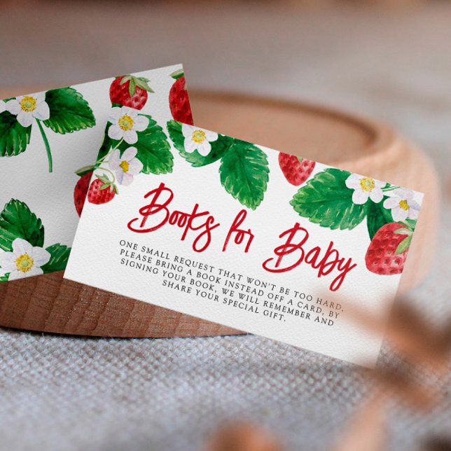 Tarjeta De Recepción Libros Baby Shower De Fresas De Verano Para Bebés (Subido por el creador)