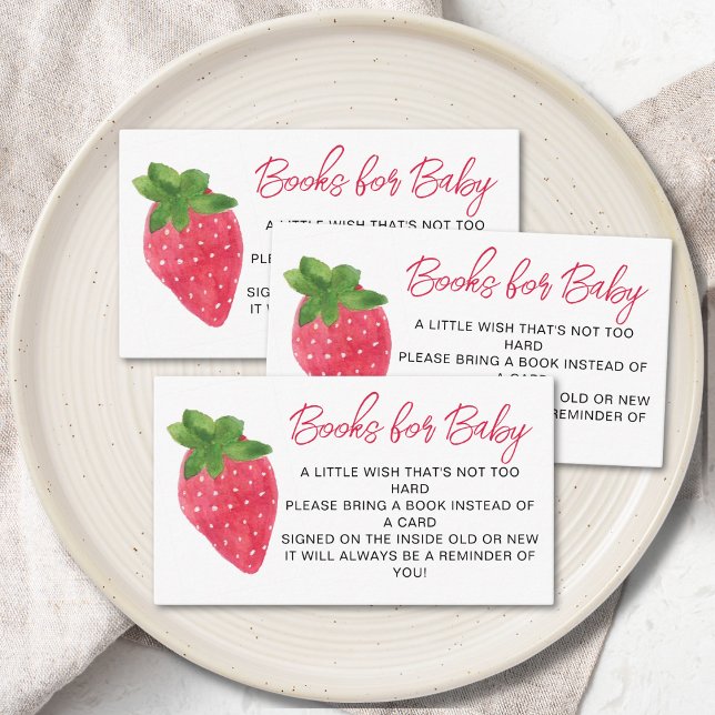 Tarjeta De Recepción Libros Baby Shower De Fresas Para Bebés (Subido por el creador)
