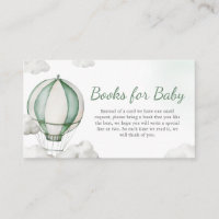 Libros Baby Shower de globos aerostáticos verdes p