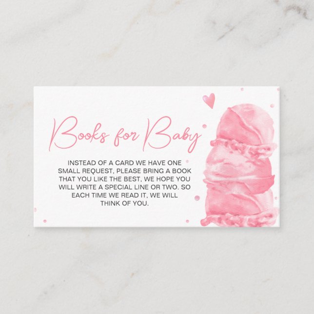Tarjeta De Recepción Libros Baby Shower de helados para bebé (Anverso)