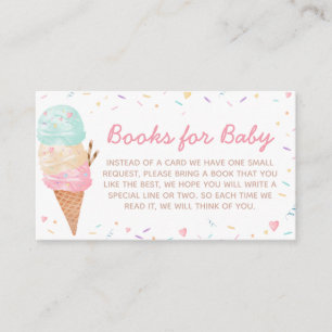 Tarjeta De Recepción Libros Baby Shower de helados para bebé