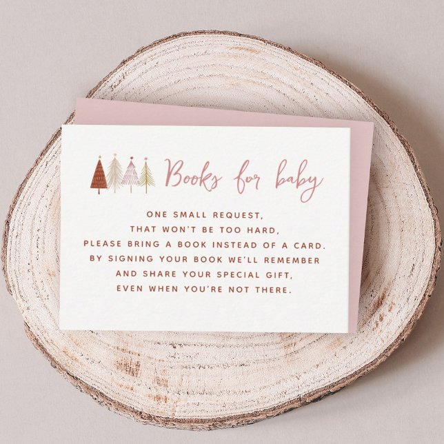 Tarjeta De Recepción Libros Baby Shower De Invierno De Árbol Rosa Para  (Subido por el creador)