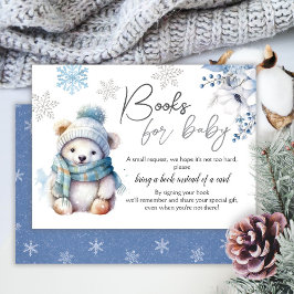 Tarjeta De Recepción Libros Baby Shower De Invierno De Nieve Para Bebé